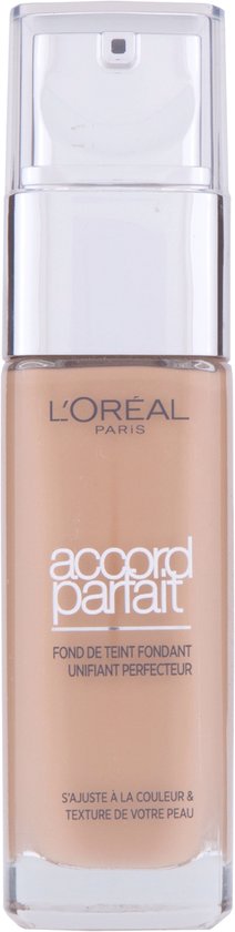 LOreal Paris - Accord Parfait Foundation - 6.5D/W - Natuurlijk Dekkende Foundation met Hyaluronzuur en SPF 16 - 30 ml