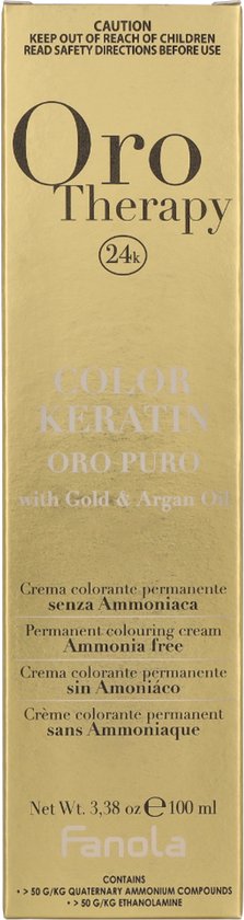 Fanola Haarverf Orotherapy Color Keratin Permanent Colouring Cream 8.13 Light Blonde Beige