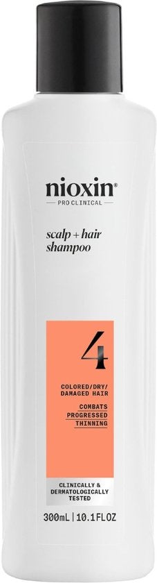 Nioxin System 4 - Shampoo - voor Gekleurd Haar - Anti Haaruitval - Gevorderde Uitdunning - 300ml