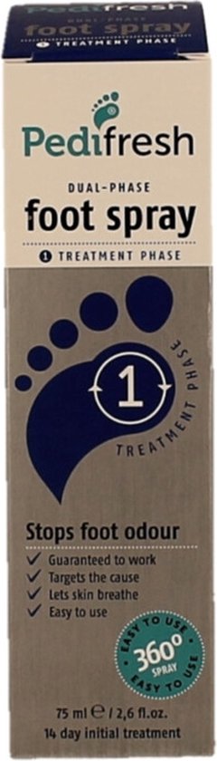 Pedifresh Voetspray Tegen Acute Zweetvoeten Fase 1 - 75 ml