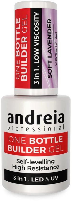 Andreia Professional - BIAB - One Bottle Builder Gel 3 in 1 - Soft Lavender kleur - Lage Viscositeit - Hema vrij - Di Hema vrij - 14ml