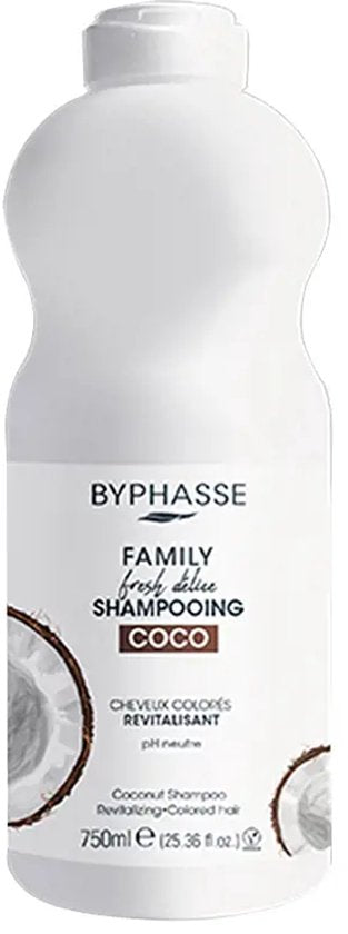 Revitaliserende Shampoo Byphasse Family Fresh Delice Kokosnoot Gekleur haar (750 ml)