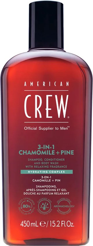 American Crew - 3-in-1 Shampoo, Conditioner & Body-Wash Chamomile & Pine