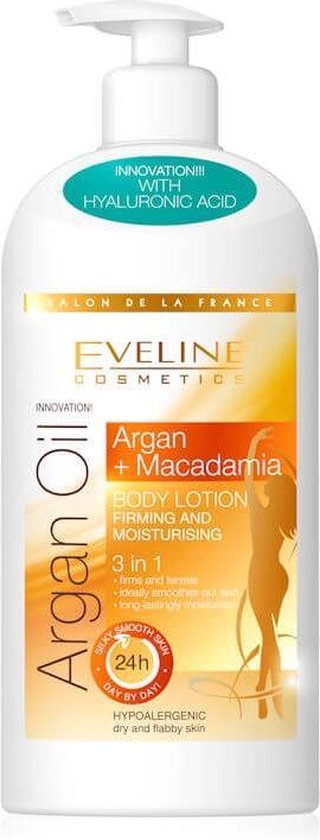 Eveline Cosmetics Argan Oil Macadamia Firming & Moisturizing Body Lotion 3in1 350ml.