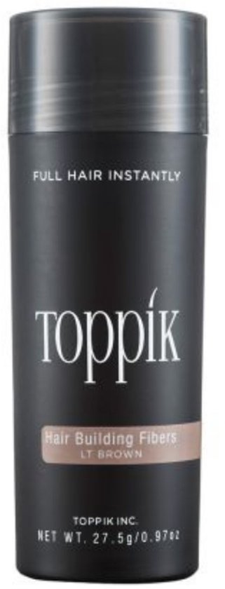 Toppik Hair Building Fibers Lichtbruin | 27,5 gram | Cosmetische Haarverdikker, Verbergt haaruitval (Direct voller haar)