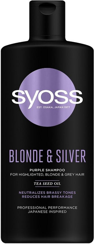 Syoss - Blonde & Silver Purple Shampoo - Shampoo For Highlighted, Blonde And Gray Hair