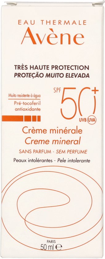Avène Sun Protection Mineral Cream 50+ - Zonnebrand - 50 ml