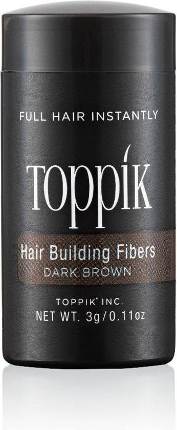 Toppik Hair Building Fibers Donkerbruin - 3 gram - Cosmetische Haarverdikker - Verbergt haaruitval - Direct voller haar