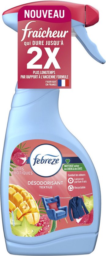 Febreze Exotic Fruit Textile Deodorizing Spray 1x500ml - Geurverfrisser - Textielspray - Langdurige Frisheid
