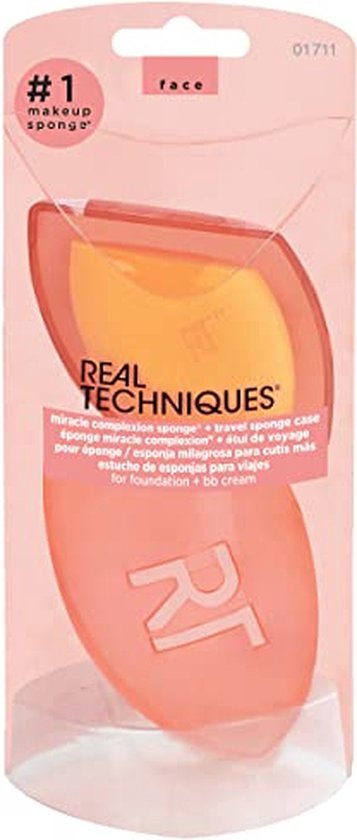 Real Techniques Miracle Complexion Sponge + Case - Make-up spons voor vrouwen