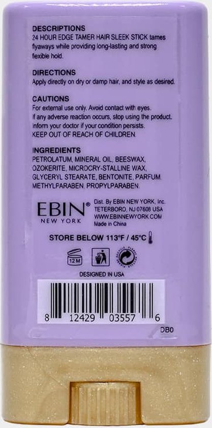 EBIN 24 Hour Edge Tamer Sleek Hair Wax Stick - Original 15g