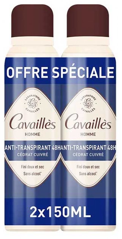Rogé Cavaillès Absorb+ 48H Homme Anti-transpirant Spray 2 x 150 ml