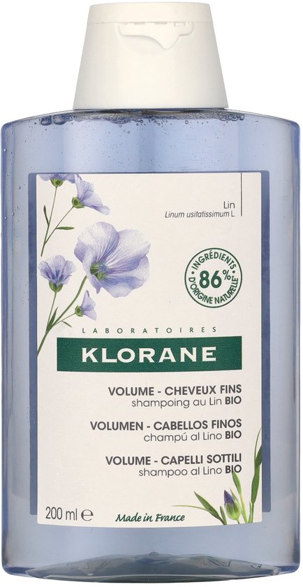 Klorane Haar Lin Fibres de Lin/Vlasvezels Shampoo Fijn Haar 200ml