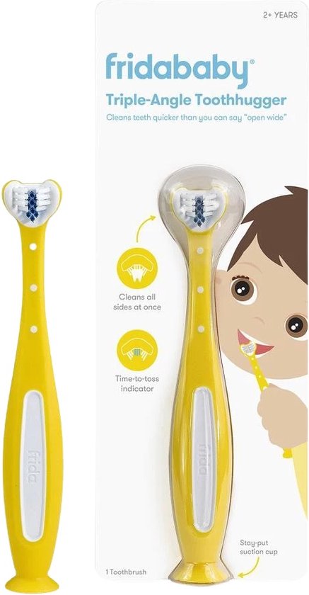 Frida Baby Toddler Triple-Angle Toothhugger Toothbrush- geel - 24maanden+ 24+ maanden