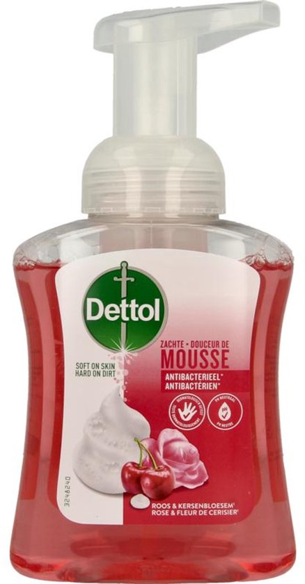 Dettol Handzeep Zachte Mousse - Antibacterieel - Roos Kersenbloesem - 250 ml