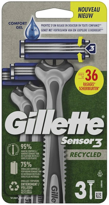 Gillette Wegwerpmesjes Sensor3 Recycled 3 stuks