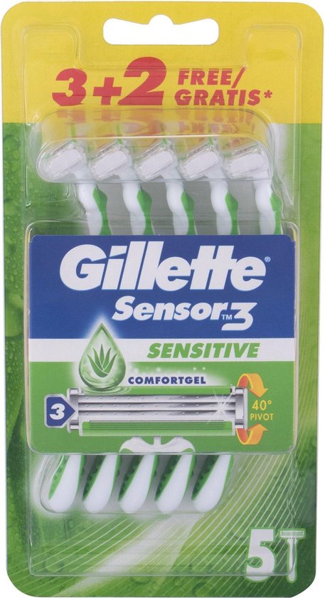 Gillette Scheermesjes Sensor 3 Sensitive Comfortgel - 5 wegwerpmesjes