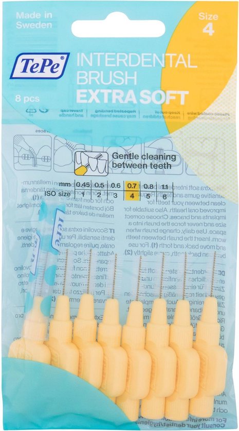 TePe Interdentale Ragers Extra Soft 0.7 mm Lichtgeel - 8 stuks