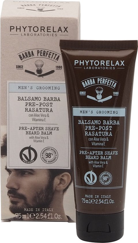 Phytorelax Aftershave balsem Mannen Barba Perfetta – Transparant – Gebruik Voor of Na het Scheren – 75ml