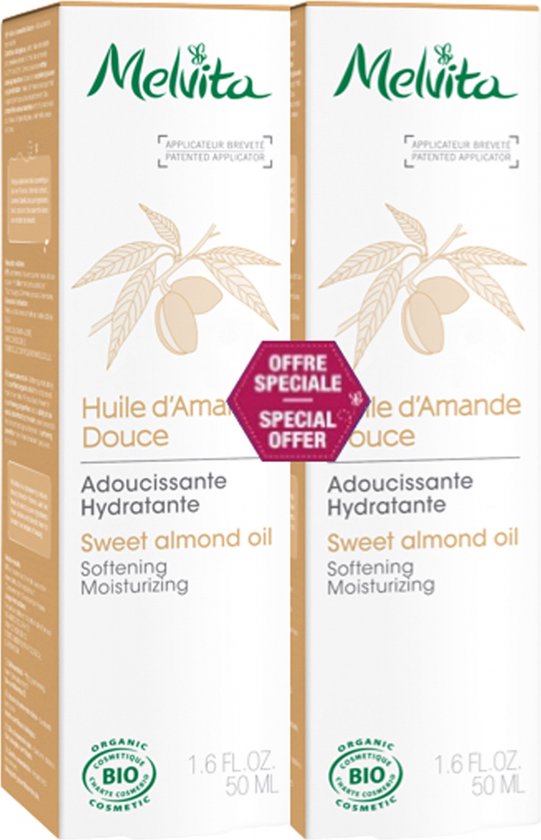 Melvita Biologische Zoete Amandelolie Set van 2 x 50 ml