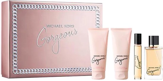 Michael Kors Gorgeous Giftset - 100 ml eau de parfum spray + 10 ml eau de parfum spray + 100 ml showergel + 100 ml bodylotion - cadeauset voor dames