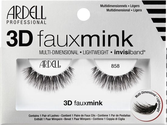 Ardell | 3D Faux Mink 858 | Multilayered Artificial Eyelashes Black