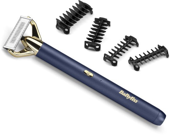 BaByliss X-Blade Super-X Metal Series 2-in-1 Scheerapparaat en Baardtrimmer OT992E - Navy & Gold Edition - Japans Stalen Mes - 100% Waterdicht - Perfect voor Onderweg