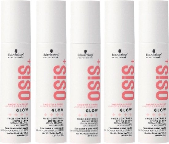Schwarzkopf Professional OSiS+ Glow Shine Anti-Frizz Serum - voordeelverpakking - 5 x 50ml