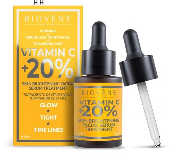 Biovène Vitamin C + banana & orange complex - 20% Skin Brightening gezicht serum behandeling voor de doffe vermoeide huid - 30 Ml