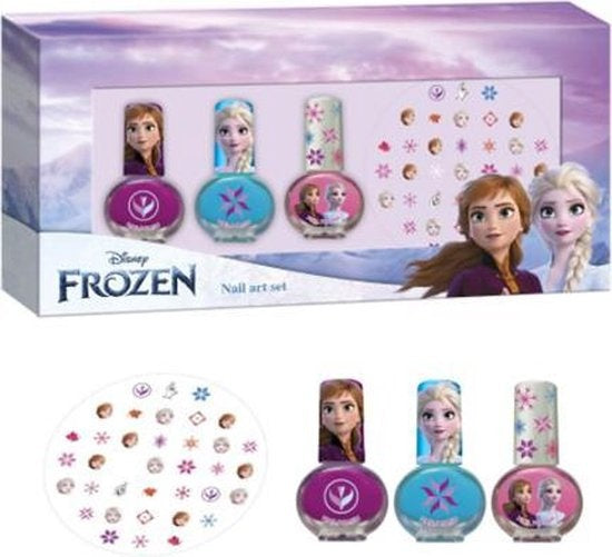 FROZEN - Nail Art Set - 3x Nagellak en Nageldecoratie