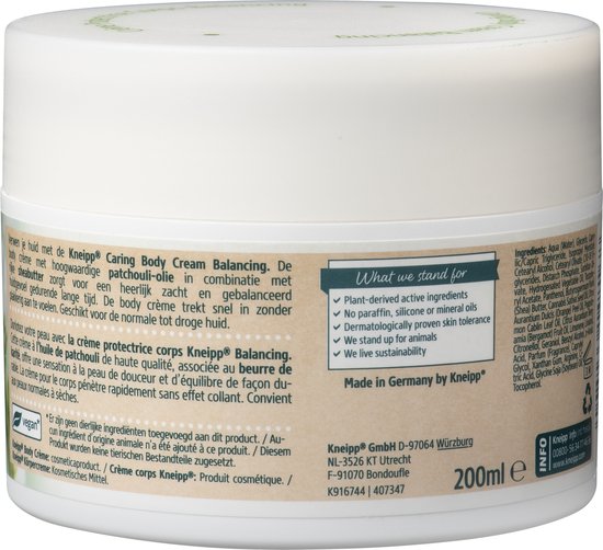 Kneipp Balancing - Body crème - Patchouli - Vegan - Dierproefvrij - 1 st - 200 ml