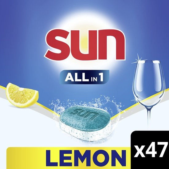 Sun - Vaatwascapsules - All-in 1 - Citroen - met Active Oxygen - 47 Vaatwastabletten