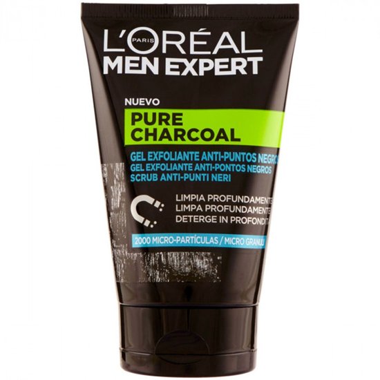 Gezicht Exfoliator Pure Charcoal L'Oreal Make Up Men Expert (100 ml) 100 ml