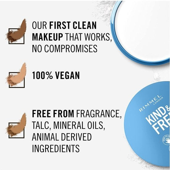 Rimmel London KIND & FREE Vegan Pressed Powder Gezichtspoeder 020 Light