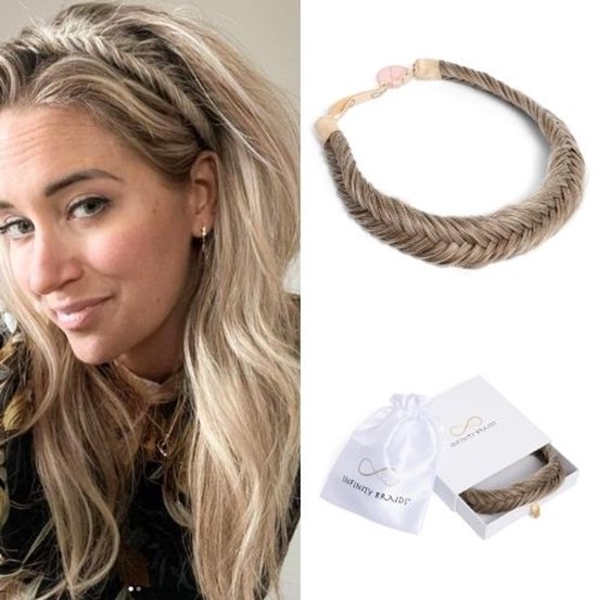 Infinity Braids - Jolie Fishtail Braid - Haarband - Haarband Dames - Haarbanden - Haarband Meisje - Jolie Creamy Toffee
