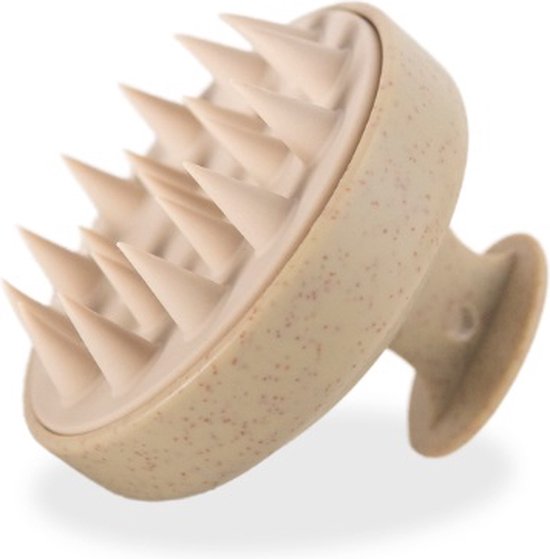 Haarwas- en hoofdmassageborstel Beige