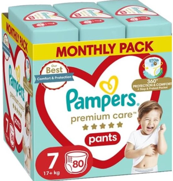 Pampers Premium Care Luierbroekje Maat 7 (17+ kg) - 80 stuks