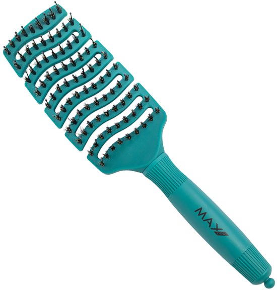 Max Pro Detangler Haarborstel Evergreen Elegance - Antiklit - Haar borstel - Jongens en meisjes - Comb - Brostel - Groen - Zwijnenhaar borstel