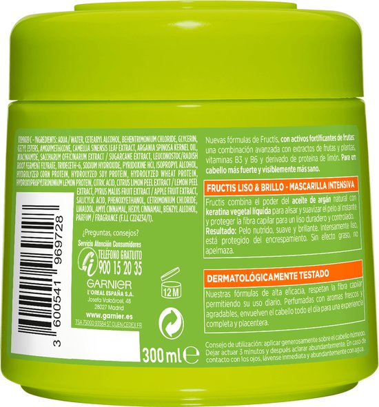 Haarmasker Hidra Liso Garnier (300 ml)