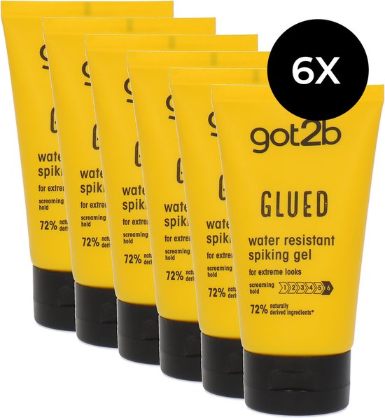Schwarzkopf Got2B Glued Water Resistant Spiking Gel - 6 x 150 ml