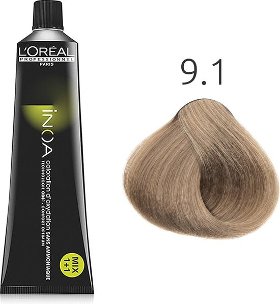 L'Oréal - INOA - 9.1 Zeer Licht Asblond - 60 gr