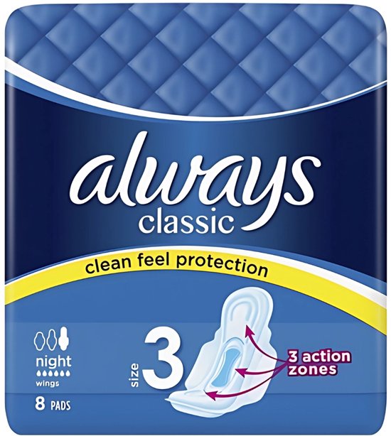 Always Classic Night - Clean Feel Protection - 1 x 8 stuks