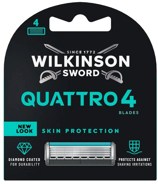 Wilkinson Quattro Titanium Sensitive Scheermesjes 4 Stuks