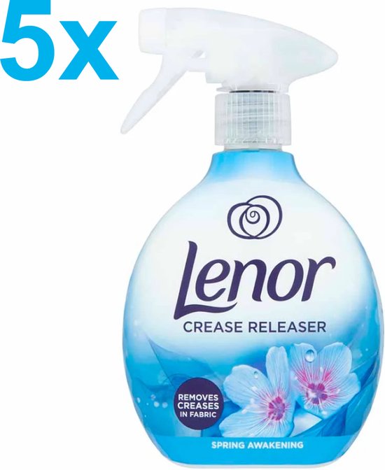 Lenor - Crease Releaser - Spring Awakening - Kreukverwijderaar - Textielvefrisser - Spray - 5x 500ml - Voordeelverpakking