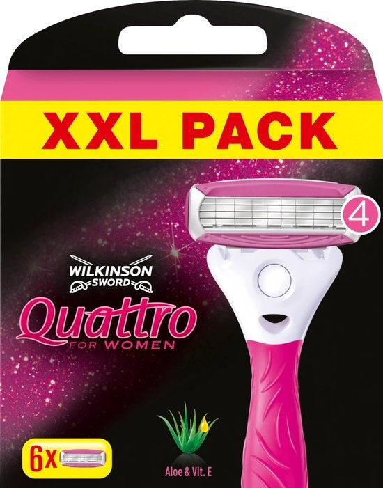 Wilkinson Sword - Quattro for Women - Scheermesjes/Navulmesjes - 6 Stuks