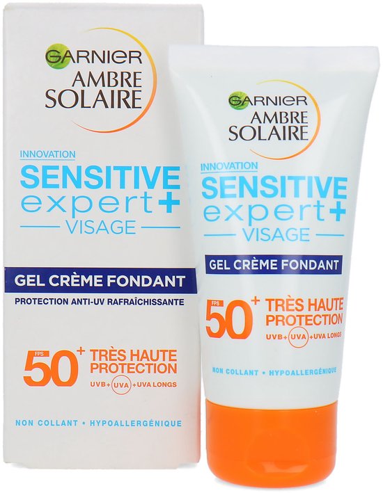 Garnier Ambre Solaire Sensitive Expert . Face Melting Cream Gel SPF 50. - 50 ml