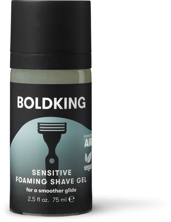 Boldking Scheerschuim Sensetive - Schuimende Scheergel voor Gevoelige Huid - Scheerschuim Mannen zonder Siliconen of Parabenen - 75 ml