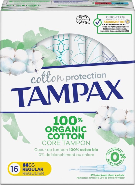 Tampax Tampons Organic Cotton Regular 16 stuks
