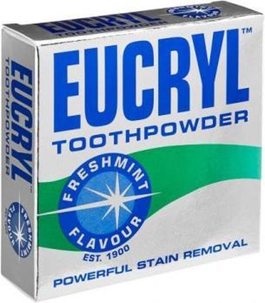 12x Eucryl Tandpoeder - Fresh Mint - 50 gram
