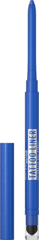Maybelline New York Tattoo Automatic Liner Gel Pencil - Sleepless Sapphire -poeder-in-gel formule voor zachte applicatie - oogpotlood met automatische puntenslijper - waterproof - tot wel 36 uur langhoudend - vlekt niet - blauw